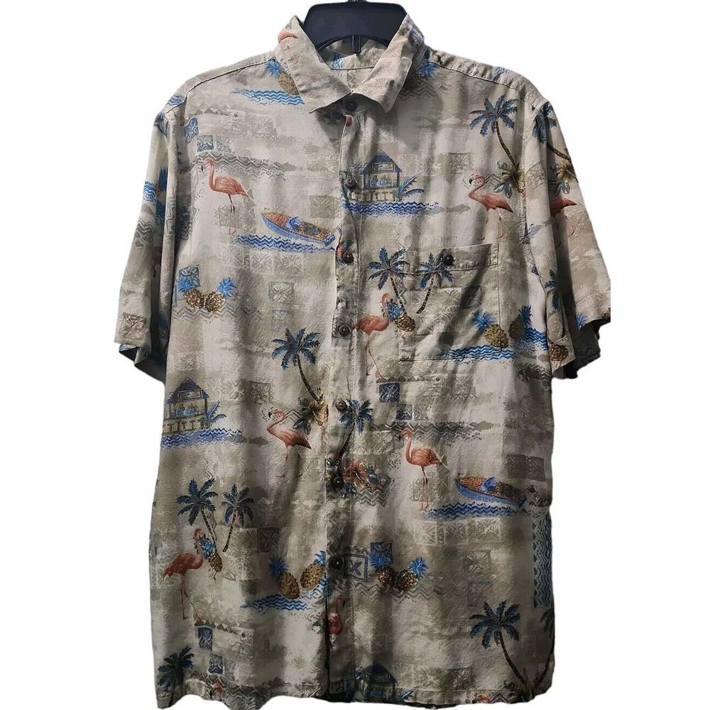 Batik Bay Mens Size L Hawaiian Printed Short Sleeves T-Shirt Multi Color‎